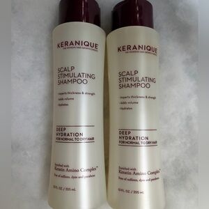 (2) Keranique Deep Hydration Scalp Stimulating Shampoo 12oz Full size New Sealed